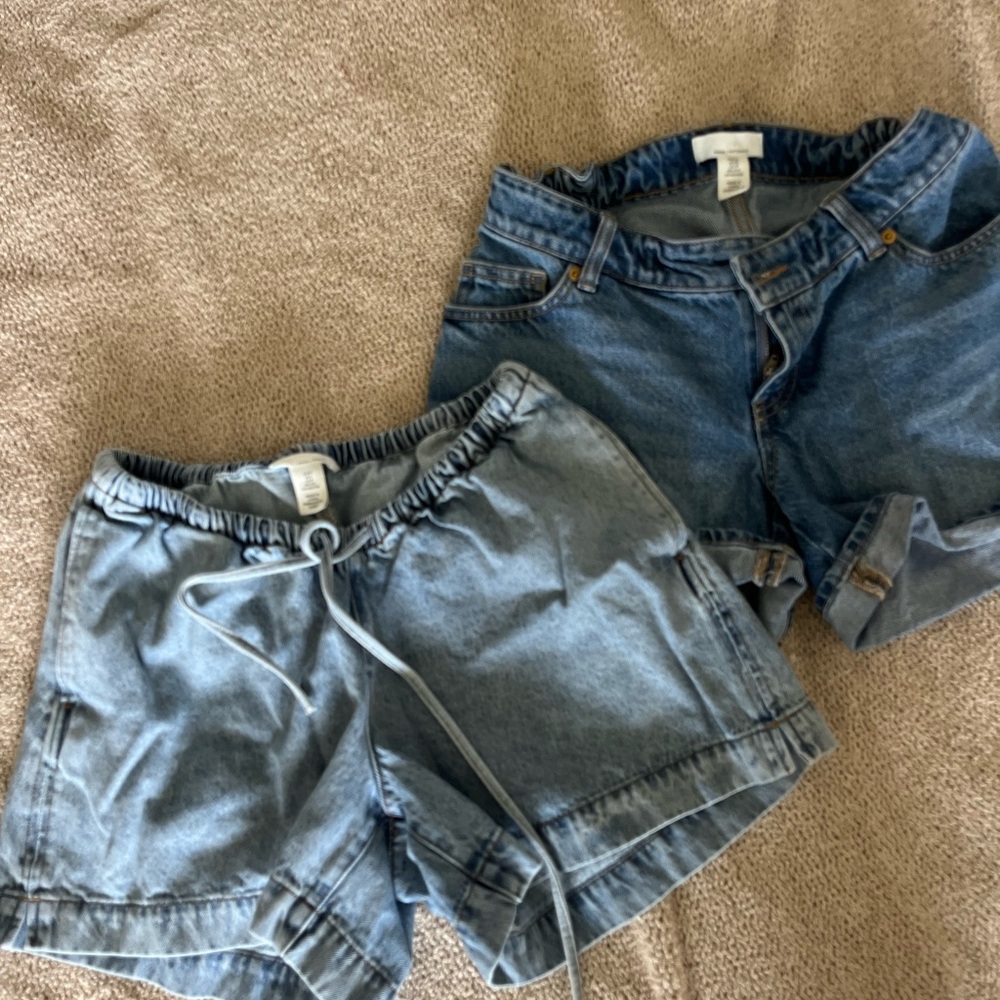 H&M Two-Pair Denim Shorts Set - Light & Medium Blue